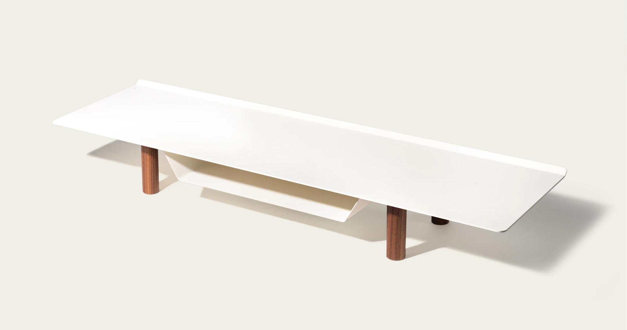 UGMONK Gather Large Monitor Stand, White/Walnut